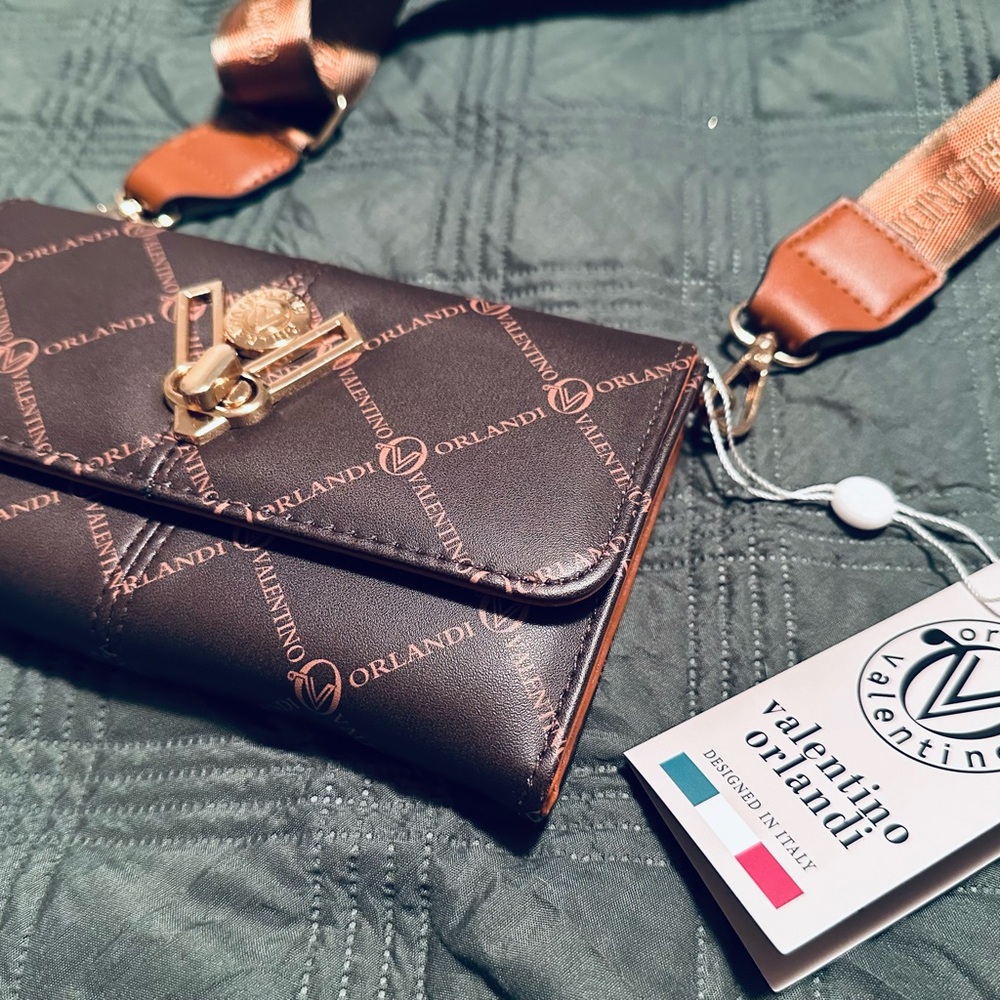 Valentino Orlandi Elegant Brown Crossbody Bag